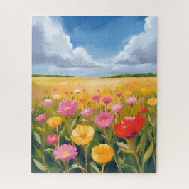 Puzzle Pintura Del Paisaje Del Campo De Flores Naturaleza