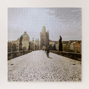 Puzzle Pintura del puente Carlos en Praga al amanecer