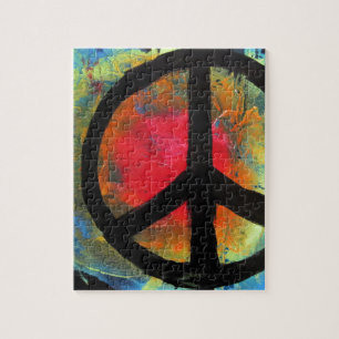 Puzzle Pintura del signo de la paz del arco iris del arte