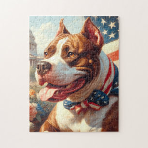 Puzzle Pintura del Viejo Toro Terrier Americano