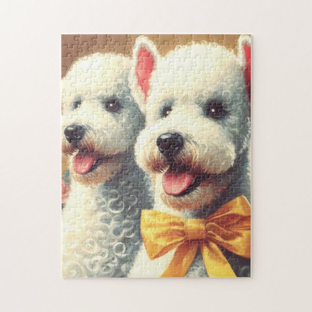 Puzzle Pintura del Vintage Bedlington Terrier (Vertical)