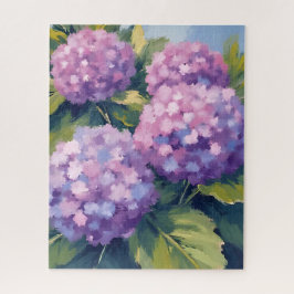 Puzzle Pintura en Acuarela Floral Hortensias Purpúreas