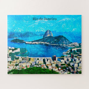 Puzzle Pintura en Acuarela Vintage de Río de Janeiro