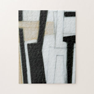 Puzzle Pintura en blanco y negro abstracta
