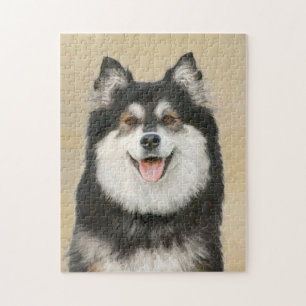 Puzzle Pintura finlandesa de Lapphund - Arte de Perro ori