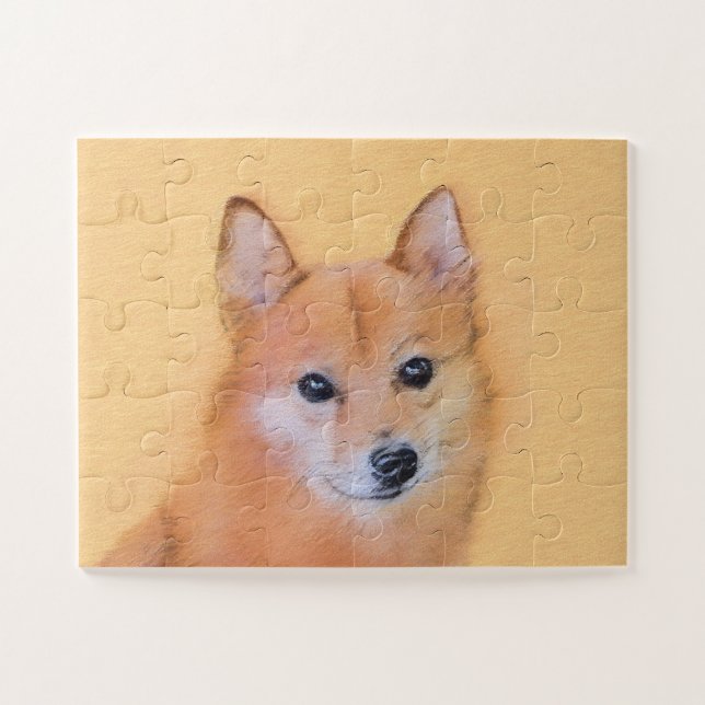 Puzzle Pintura finlandesa de Spitz - Arte de perro origin (Horizontal)