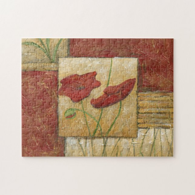 Puzzle Pintura floral con pinceladas de cepillo visibles (Horizontal)
