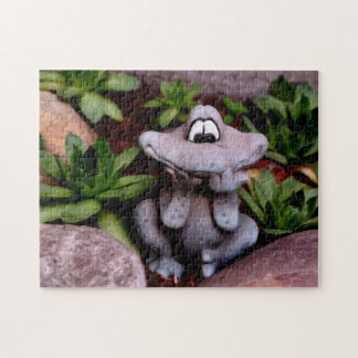 Puzzle Pintura fotográfica de rana de jardín de flores de