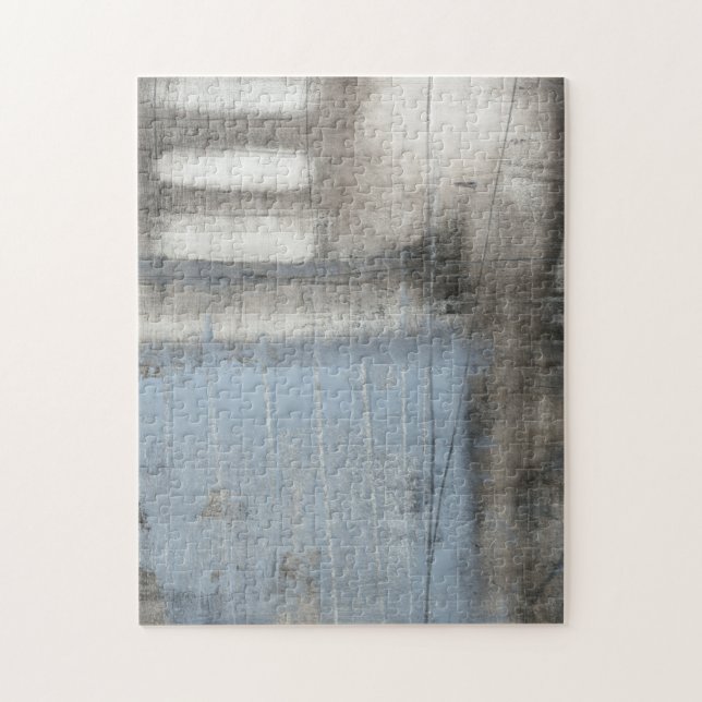 Puzzle Pintura gris y azul abstracta (Vertical)