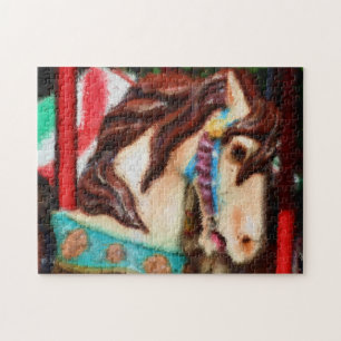 Puzzle Pintura impresionista de caballos de Carrusel