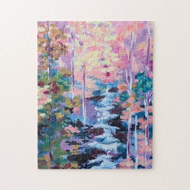 Puzzle Pintura Impresionista de Cascada (Vertical)