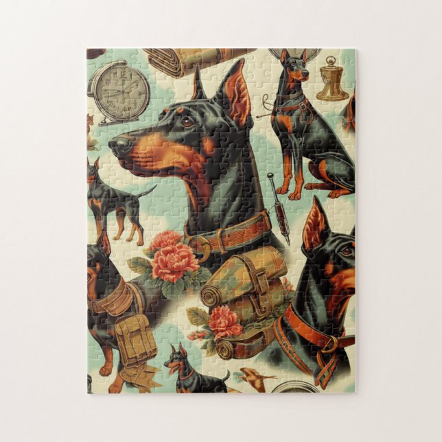 Puzzle Pintura inmaculada Doberman (Vertical)
