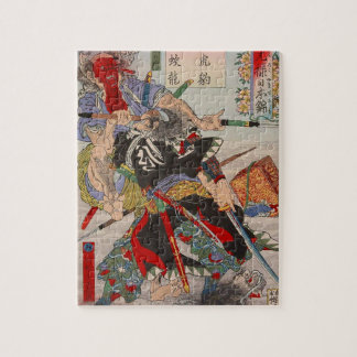 Puzzle Pintura japonesa de Ukiyo-e de una lucha del