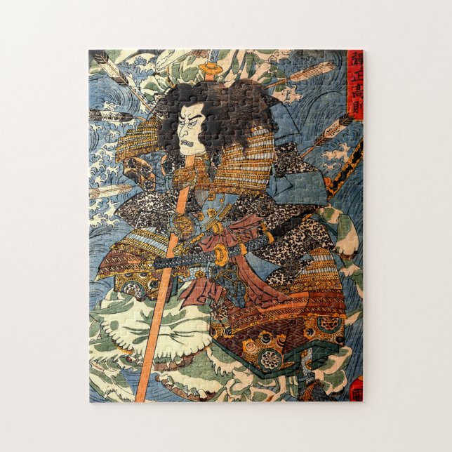 Puzzle Pintura japonesa de Ukiyo-e del samurai del (Vertical)