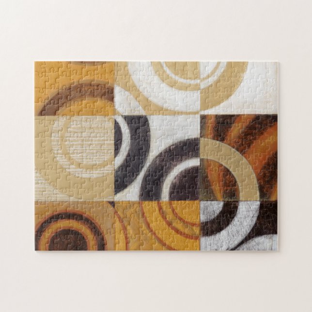 Puzzle Pintura moderna con patrones circulares (Horizontal)