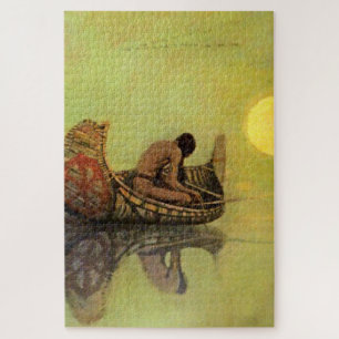 Puzzle Pintura occidental de N C Wyeth “El pescador silen