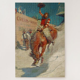 Puzzle Pintura occidental de N C Wyeth “El Rodeo”