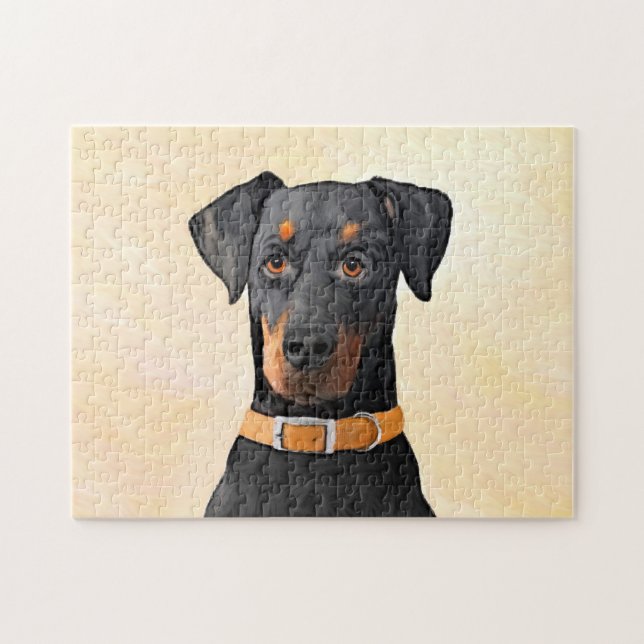 Puzzle Pintura original de Doberman Pinscher sin cortar (Horizontal)