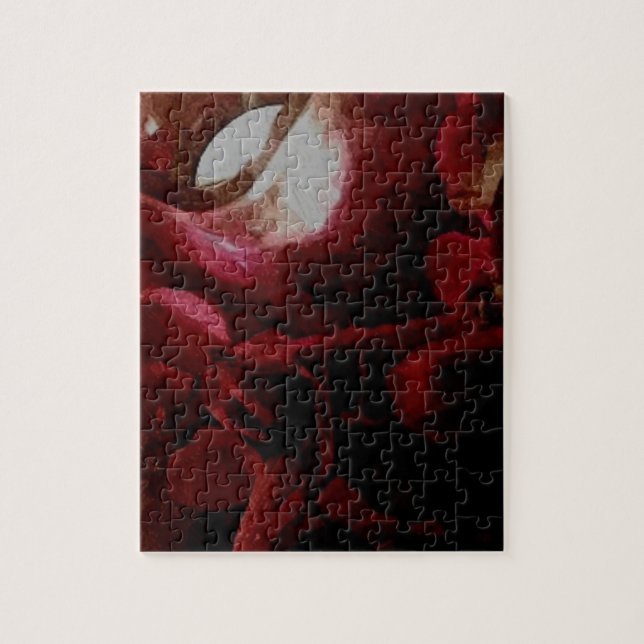 Puzzle Pintura oscura de aceite de velas rojas (Vertical)