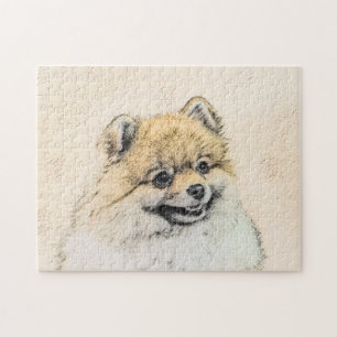 Puzzle Pintura Pomerania (Naranja) - Arte Perro Original