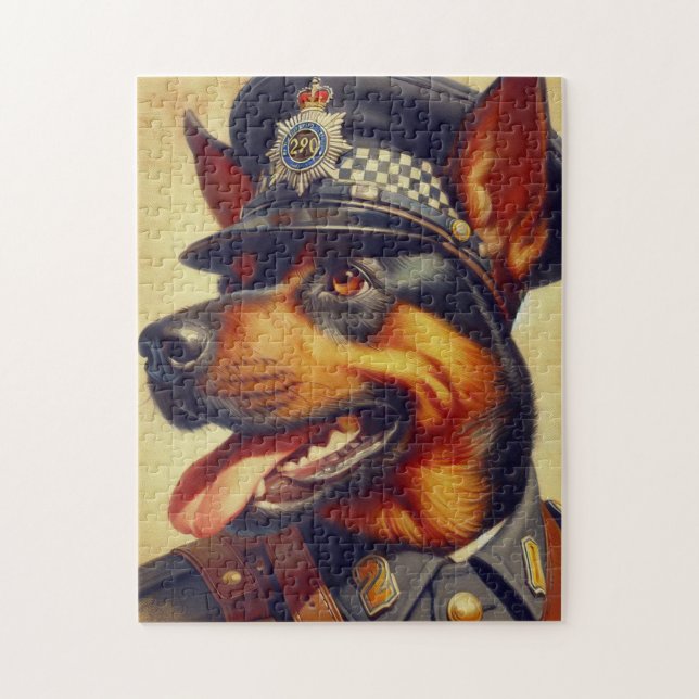 Puzzle Pintura Retro Rottweiler (Vertical)
