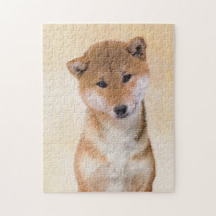 Puzzle Pintura (roja) de Shiba Inu - arte original del