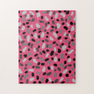 Puzzle Pintura rosa gris negro jelly bean