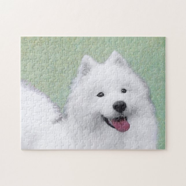 Puzzle Pintura Samoyed - Arte Perro Original Cuto (Horizontal)