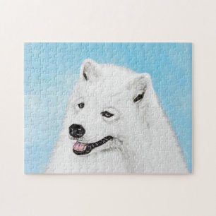 Puzzle Pintura Samoyed - Arte Perro Original Cuto