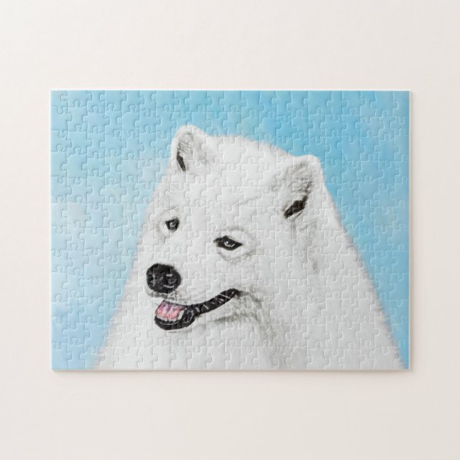 Puzzle Pintura Samoyed - Arte Perro Original Cuto (Horizontal)