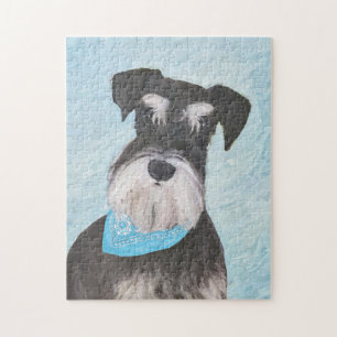 Puzzle Pintura Schnauzer (en miniatura) - Perro original 