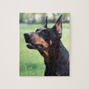 Puzzle Pintura soñadora de la cara del Pinscher del