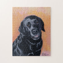 Pintura sonriente del Labrador Negro
