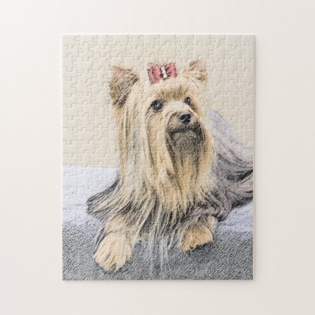 Puzzle Pintura Terrier de Yorkshire - Arte Perro Original (Vertical)