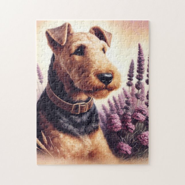 Puzzle Pintura Vintage de Airedale Terrier (Vertical)
