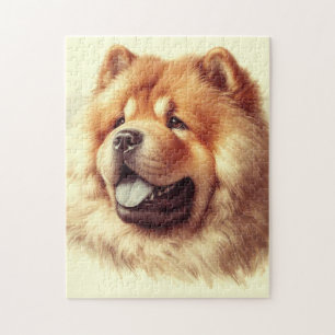 Puzzle Pintura vintage de Chow-Chow