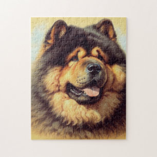 Puzzle Pintura vintage de Chow-Chow