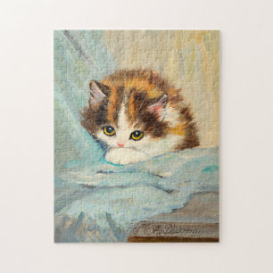 Puzzle Pintura vintage de Henriëtte Ronner Knip de gatito