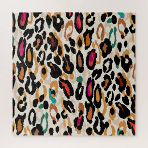 Puzzle Pinturas de animales vivos de leopardo