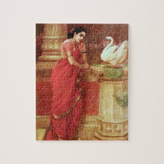 Puzzle Pinturas-Hamsa Dhayamthi de Ravi Varma (Vertical)