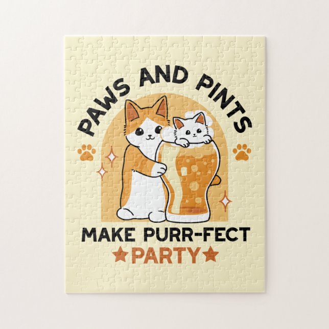 Puzzle Pinturas y pinturas de Fiesta para gatos de Oktobe (Vertical)