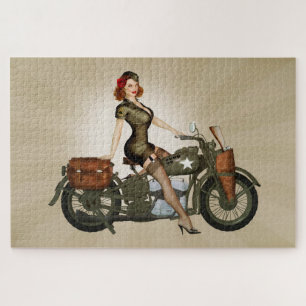 Puzzle Pinup de la motocicleta del Ejército Sgt Davidson