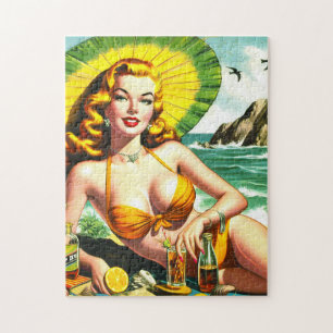Puzzle Pinup tropical vintage