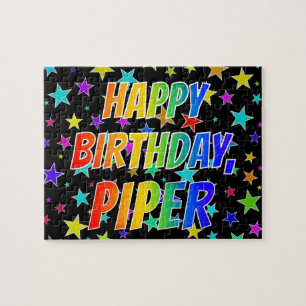 Puzzle "PIPER" Nombre, Diversión "FELIZ CUMPLEAÑOS"