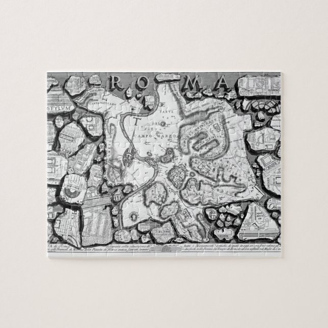 Puzzle Piranesi-Mapa de Juan de Rome&Forma antiguo Urbis (Horizontal)