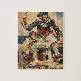 Puzzle Pirata Buccaneer de barba negra y Ilustracion mate