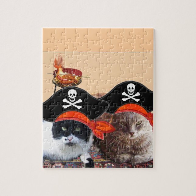 Puzzle PIRATA CATS, habla como el Día del Pirata (Vertical)