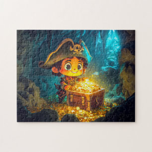 Puzzle Pirata Pequeño Descubre Tesoro en una Cueva