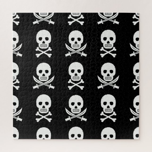 Puzzle Pirata Skulls Crossbone Seless Pattern (Vertical)