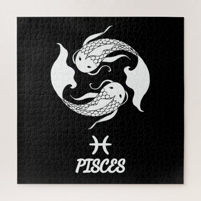 Puzzle Pisces Silhouette (Vertical)